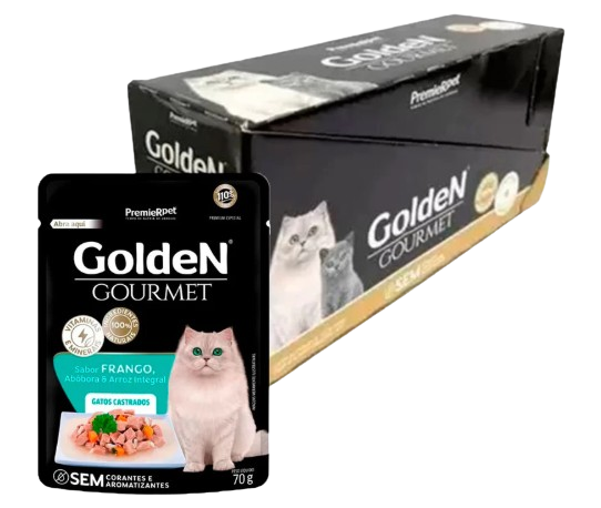 Sachê Golden Gourmet Gatos Castrados Frango - 20 und